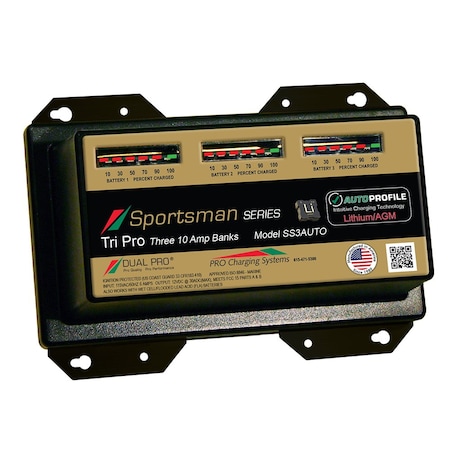 Dual Pro SS3 Auto 30A - 3-Bank Lithium/AGM Battery Charger SS3AUTO